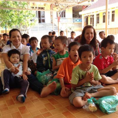 Staff with children